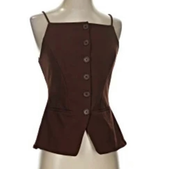 Sunday in Brooklyn Tops - Anthropologie Sunday in Brooklyn Womens Brown Button-Front Spaghetti Strap Top M